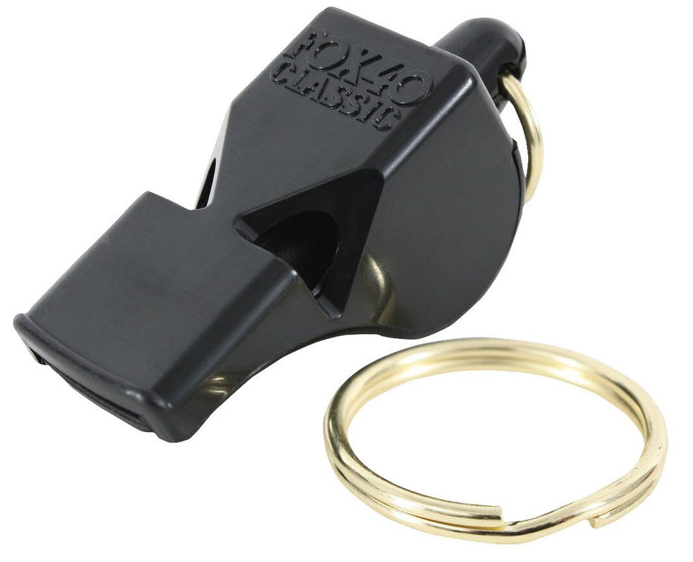 Fox 40 Classic Black Referee Safety Whistle 115db Pealess Outdoor Emergency Gear