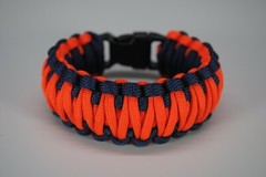 550 Paracord Survival Bracelet King Cobra Navy/Safety Orange «Made in the USA»