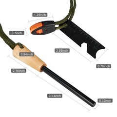 Fire Starter Survival Tool, 5/16″ Ferro Rod with Paracord Lanyard, Multi-Tool…