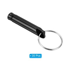 35pcs Emergency Whistles, Outdoor Survival Whistle with Keychain, Black
