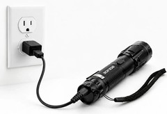 POLICE Stun Gun 1159 Heavy Duty Metal Rechargeable LED Flashlight Black