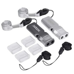 Noopel Coaches Whistle with Lanyard and Mouth Grip, 2 Pack Emergency Whistles…