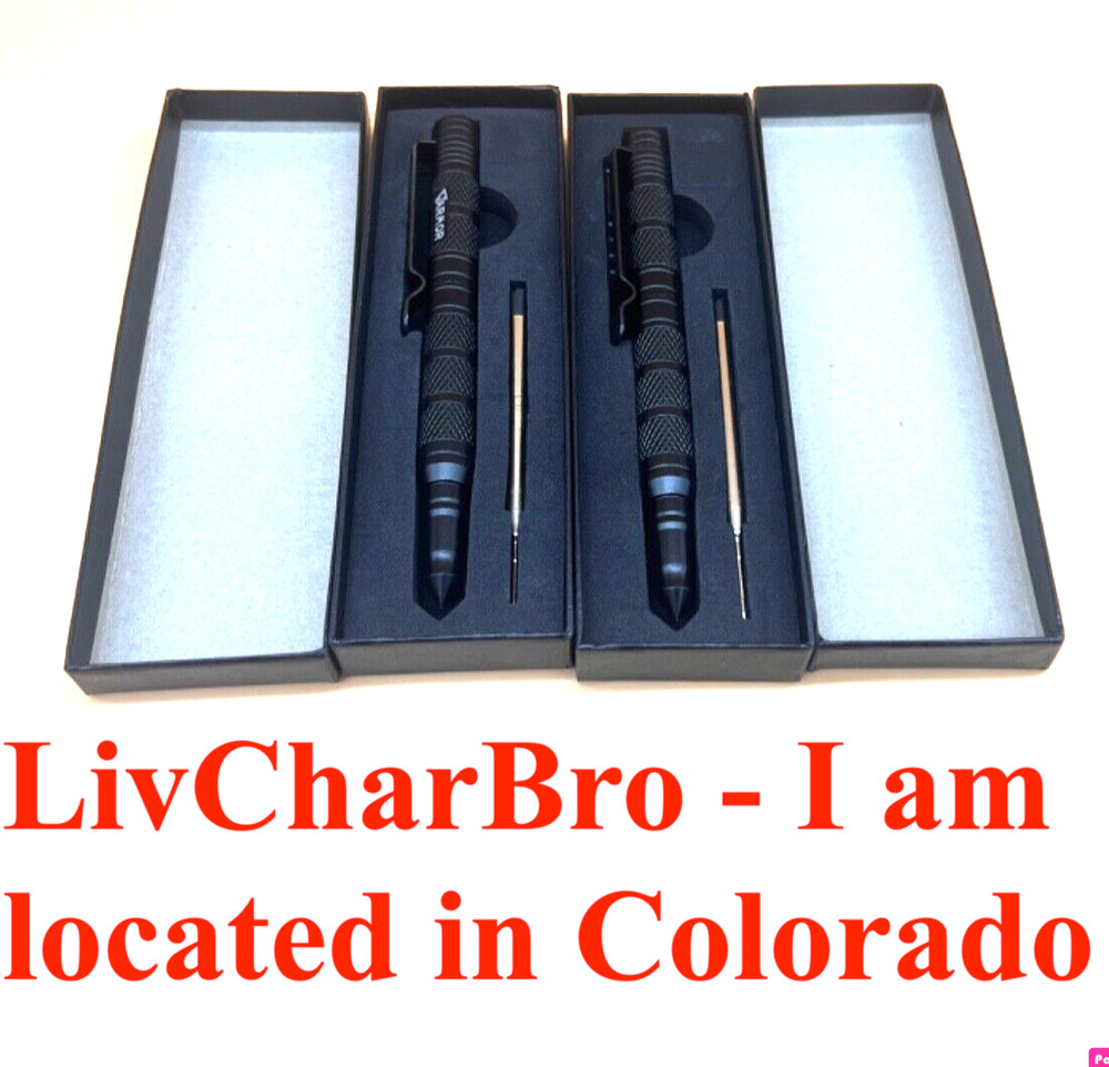 2 Pack Emergency Glass Breaker Survival Tactical Pen Aircraft Grade Aluminum