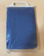 Poncho Rain Yellow Emergency Vinyl Blue Heavy Vinyl Attached Hood 1 Size 3 Lot