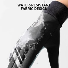 Winter Sports Gloves with Touchscreen Function, Water-Resistant, Large, White
