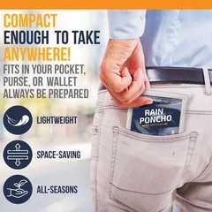 Disposable Rain Ponchos for Adults 5 Pack – Waterproof Emergency Gear