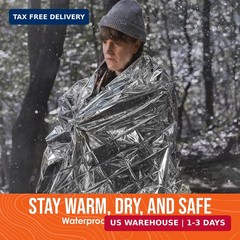 Go Time Gear Emergency Blankets for Survival (12 Pack), Mylar Emergency Survival