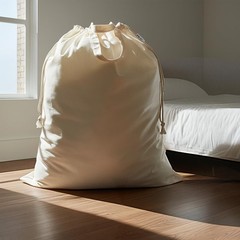 CALACH Canvas Laundry Bag 33″Wx 35″H, Thick XL 33″W x 35″H┃1 Pack, Beige