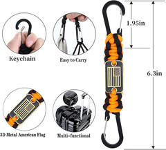 2 Pcs Heavy Duty Paracord Lanyard Keychain, Braided Parachute Rope Necklace Keyc