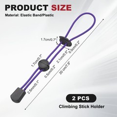 Climbing Stick Holder, Backpack Hiking Pole Ropes 8 Inch & 2 Pcs & Purple