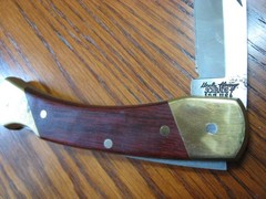 rmk99 Schrade Uncle Henry 8.7″ Folding Knife LB7 USA Wood/Brass Handle VG st135