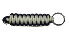 Paracord Ring Keychain Fob Navy Blue/ White 4.5 In Hand Made