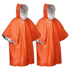 2 Piece Emergency Survival Poncho, Emergency Rain Poncho, Rescue Blanket Bivvy Bag, Ers…