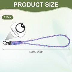 Paracord Lanyard, 2Pcs & Powder Blue Camouflage Fit for (Keys Whistle)