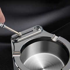 Retro Metal Ashtray Flint Kerosene Lighter Gadget Home Office Desktop Decoration