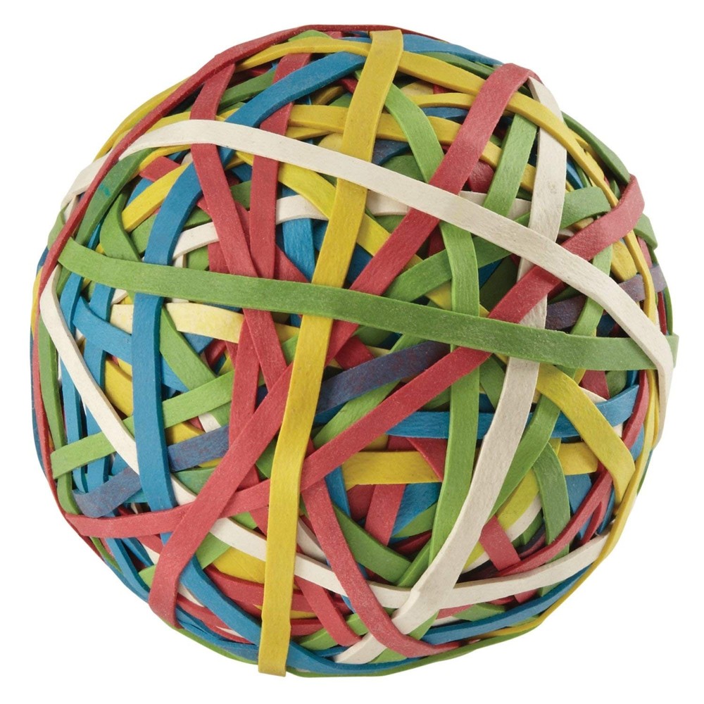 Acco Brand 72155 Rubber Band Ball, Approximately 270 3 1/4 In, Assorted