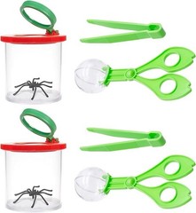 Researcher Set for Kids, 6 Piece Magnifying Tins Cup Magnifier, Cup Magnifiers Set with 3/…