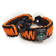 Sirius Survival 550 Paracord Survival Bracelet – Orange – Adjustable