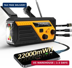 Emergency Radio with 4 Charging Cables, 22000mWh AM FM NOAA Weather Radio, Flash
