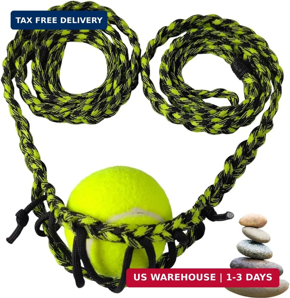 Paracord Balearic Shepherd Sling, 63 Inch Handcrafted Braided Slingshot, Roman G