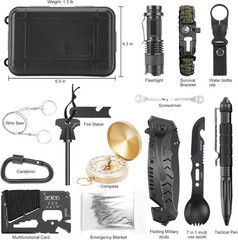 17 In 1 Emergency Survival Kit Outdoor Camping Gear Equipment Tool Survival Set