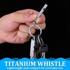 ElevateTech 2Pcs Titanium Emergency Whistle 120db Safety Whistle, Silver | with