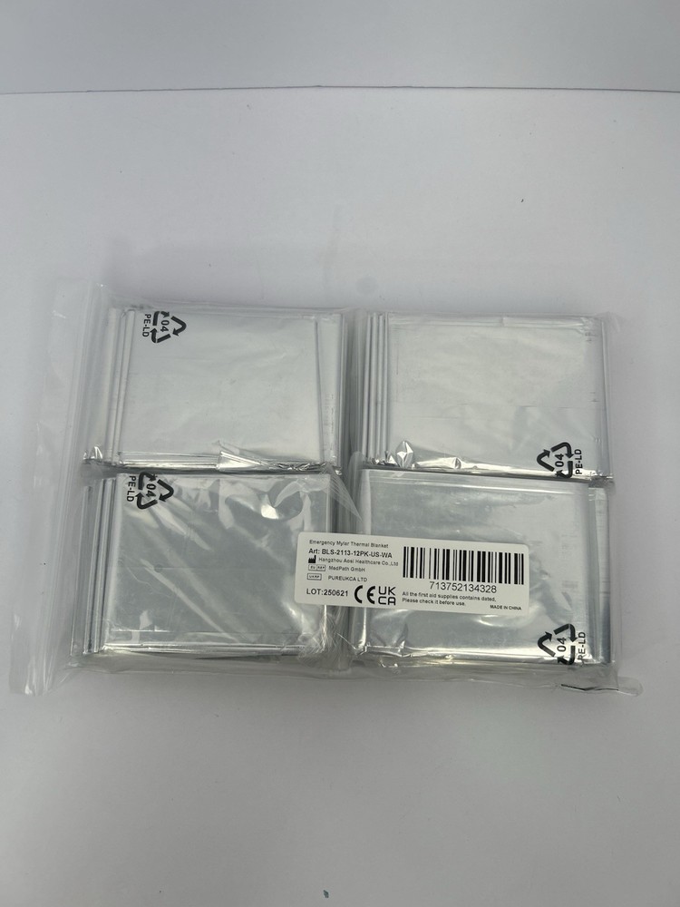 Emergency Mylar Thermal Blankets Lot 12 Pack Survival Foil Space Blanket
