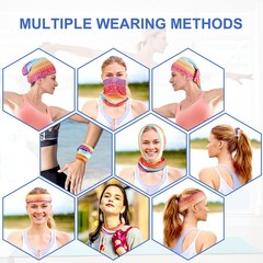 6 Pack Neck Gaiter Elastic Balaclavas Face Small-Large, Multicolored 6