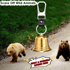 Loud Bear Bell with Whistle Set for Hikers, 2″ Hiking Gear Solid Brass 2PCS