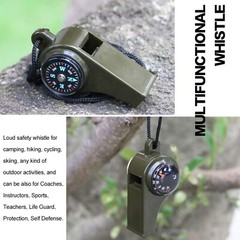 MeiNvShe 2 Pack Emergency Survival Whistle, 3-in-1 Emergency Whistles with Co…