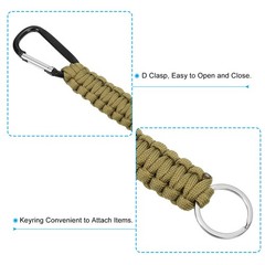 Braided Paracord Keychain Lanyard, 2pcs with Hook Clip, Hollow Brown