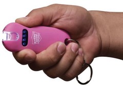 SMART Stun Gun WOMEN Pink Flashlight QUICK RELEASE battery meter RECHARGEABLE