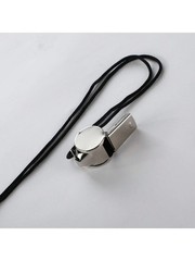 2-Pack Metal Referee Whistles w/ Lanyards Loud Coach Football Soccer Emergency