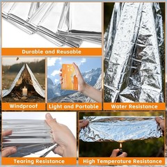 24 Pack Emergency Blankets Mylar Thermal Space Blankets Survival & Protection