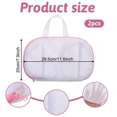 Bra Washing Bags for Laundry, 2 Pcs Laundry 93 cubic inches, Pink