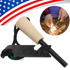 Waterproof Ferrocerium Rod Fire Starter w/ Handle + Steel Scraper Flint Striker
