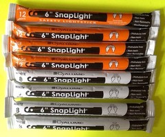 LOT of 8 12 Hr Orange/8 Hr White Cyalume Lightsticks Emergency Prepper Survival