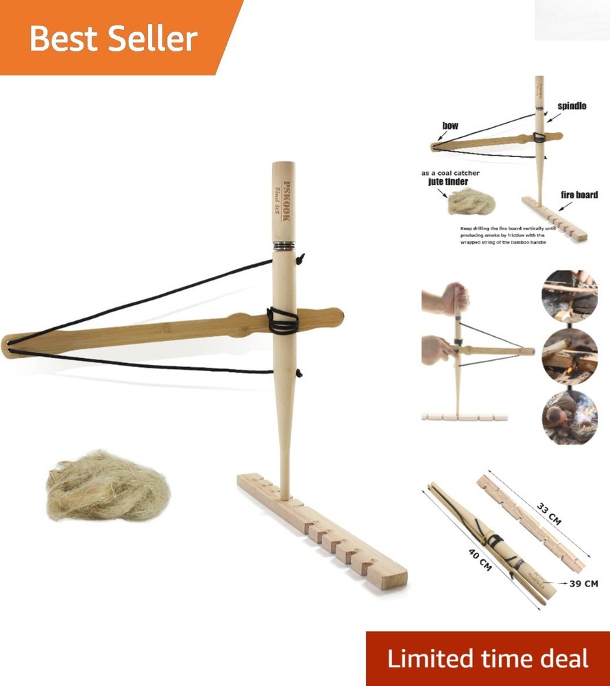 Bow Drill Fire Starter Kit: Bamboo Tool for Wilderness Survival Training