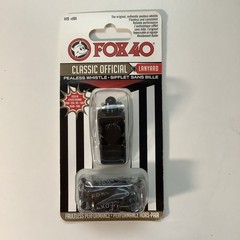 Fox 40 Classic Pealess Whistle With A Lanyard Black