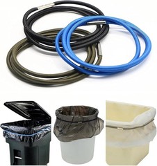 Trash Can Rubber Bands Set of 3, Black, Blue, Grey, Fits 13 to 30 Multi