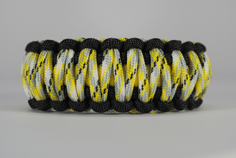 550 Paracord Survival Bracelet King Cobra Black/Yellow/Yellow Cam Made in the US