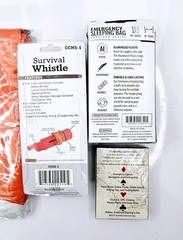 Emergency Survival Kit Camping Shelter Tube Tent, Sleeping Bag, Whistle, Cards