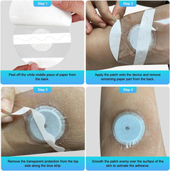 Libre 2 Sensor Covers Waterproof 55 Pack,Transparent Waterproof Adhesive Patch,
