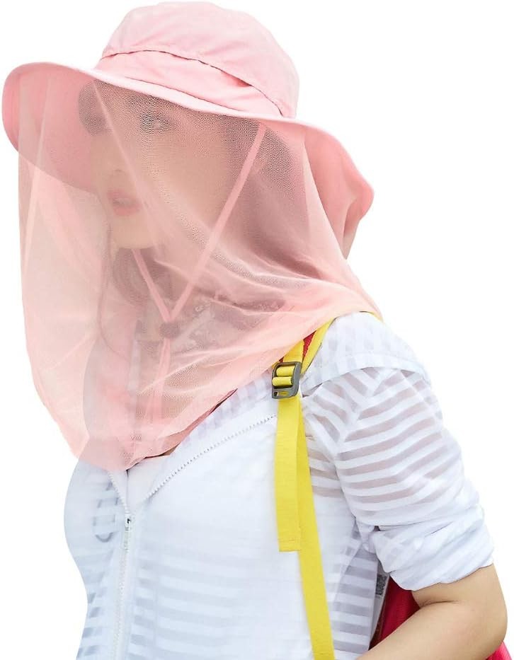 Head Net Hat Safari Sun Hat with Veil Mesh Protection Hand Wash Only