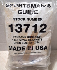 4 Pack – Emergency Survival Blanket – MPI Outdoors – 54″ x 84″ – NEW – USA Made