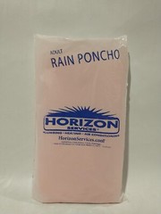 Adult Rain Poncho, light weight reusable plastic with hood Horizon Orange