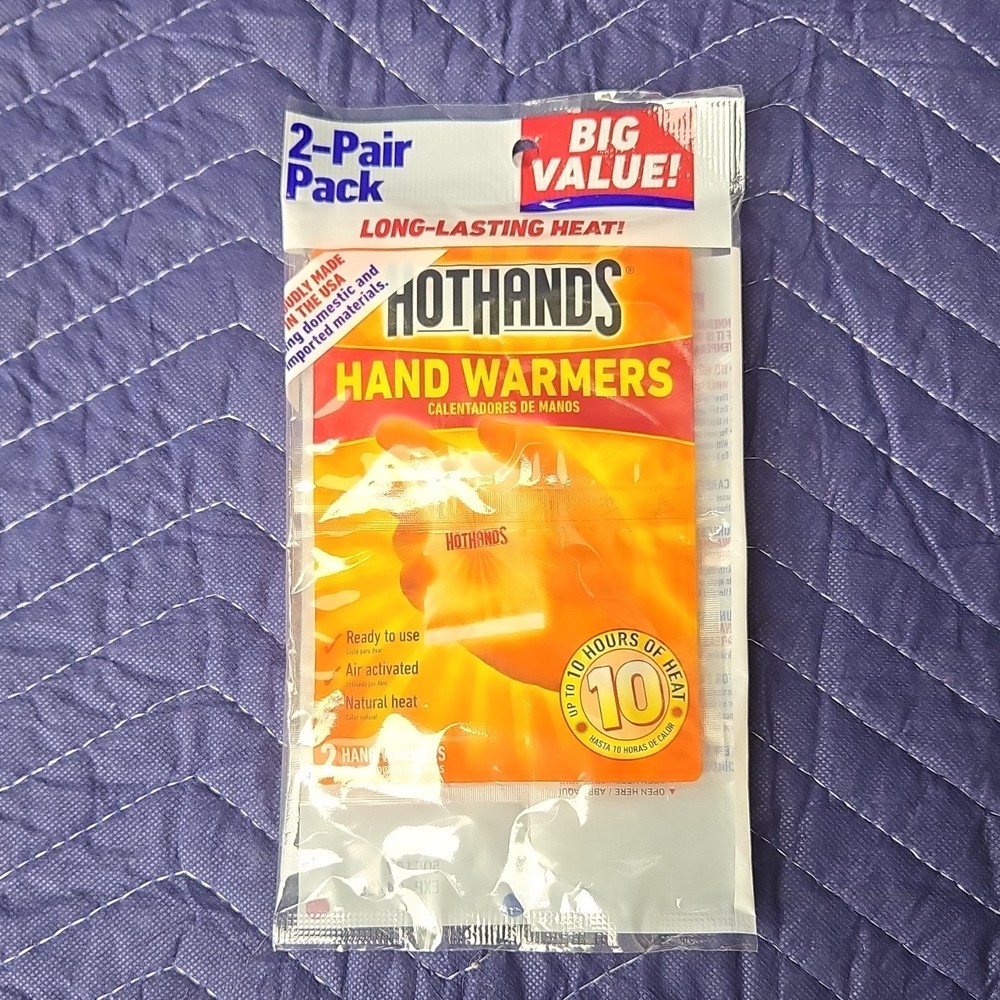 HotHands Disposable Hand Warmers 2-Pair Pack Long-Lasting Natural Heat 10 Hours
