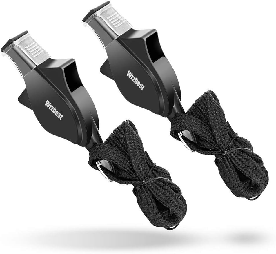 Sports Referee Coach Whistle,Bulk Pealess Plastic Whistles with Rubber Teeth Pro