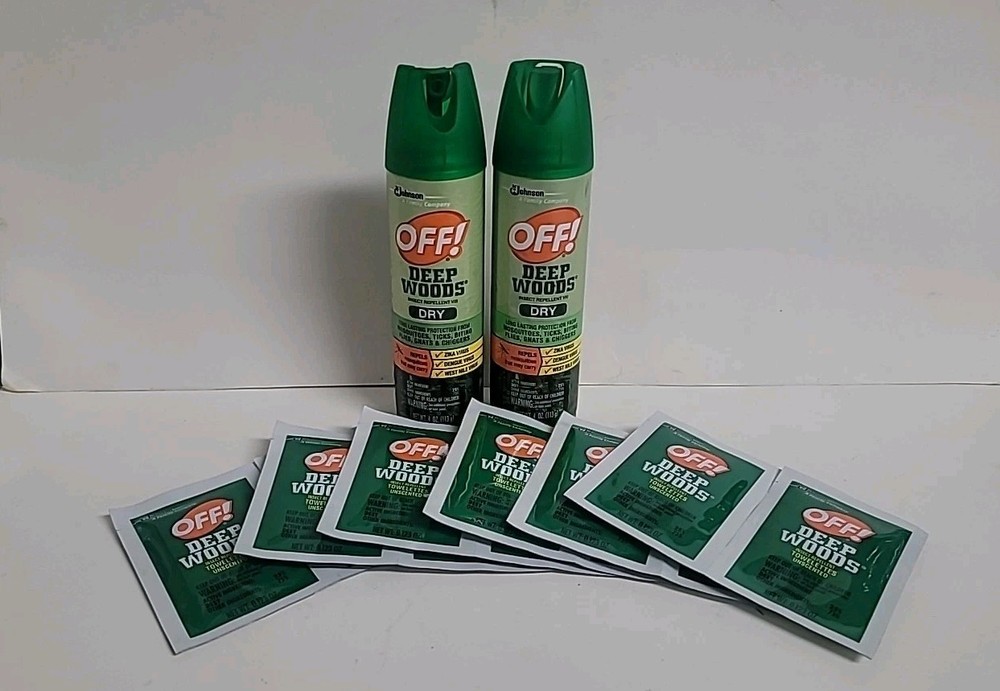 (2) OFF! Deep Woods 25% DEET Insect Repellent 4oz Aerosol mosquito tick chigger