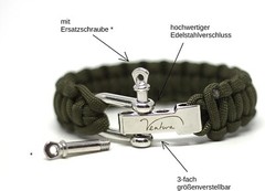 Survival Paracord Bracelet Pink 550 – Stainless Steel Clasp – Includes Spare Screw